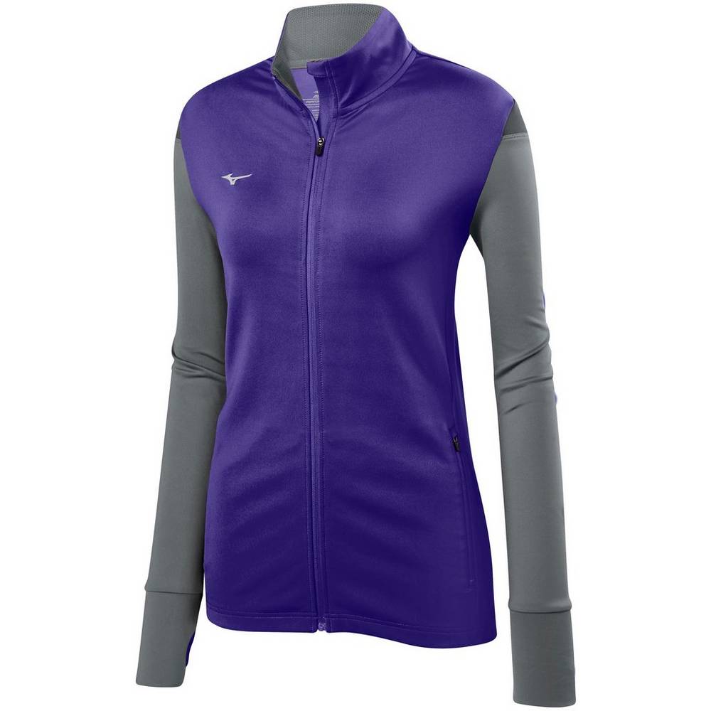 Damske Bundy Mizuno Horizon Full Zip Volejbalove Nachový/Siva Vypredaj BHMZ29475